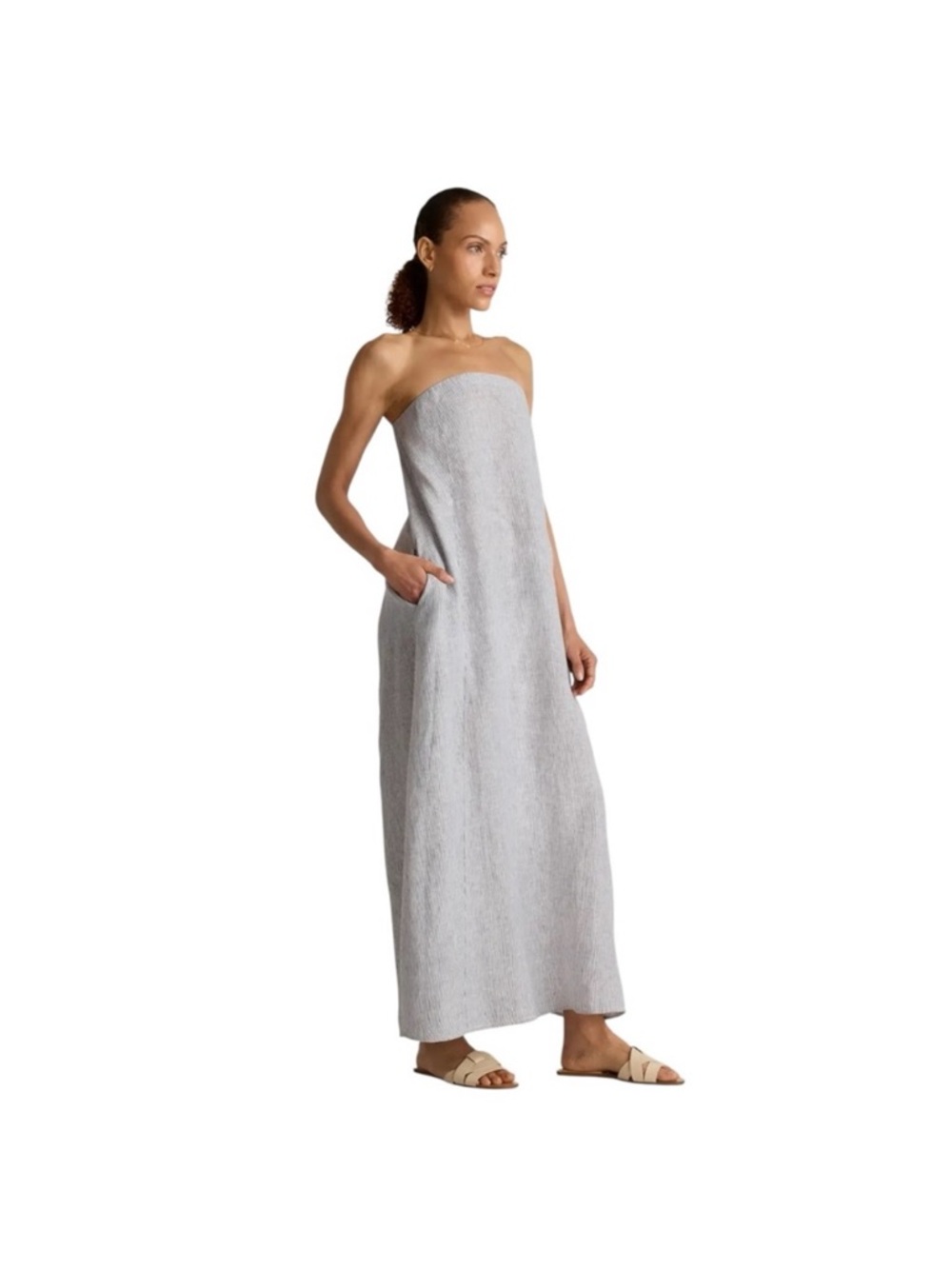 Quince 100% European Linen Strapless Maxi Dress - Picture 14 of 14